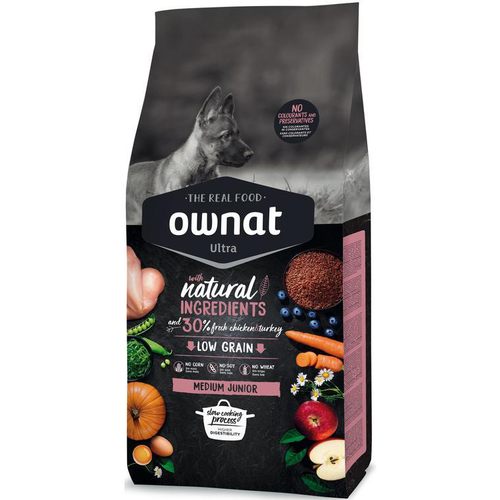 Visuel 1 du produit Croquette pour chiot de taille moyenne au poulet Ownat - 14 kg