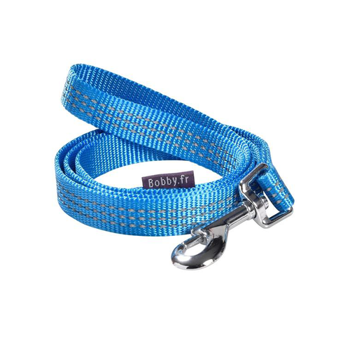 Visuel 1 du produit Laisse pour chien coloris bleu en nylon tressé Bobby Safe – Taille S