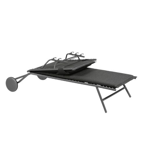 Visuel 4 du produit Bain de soleil Bayanne II Hedona Onyx Lafuma coloris gris en acier - 77 x 186 x 77 cm