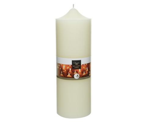 Visuel 1 du produit Bougie cylindrique en paraffine ivoire Église - Ø 10 x H 30 cm