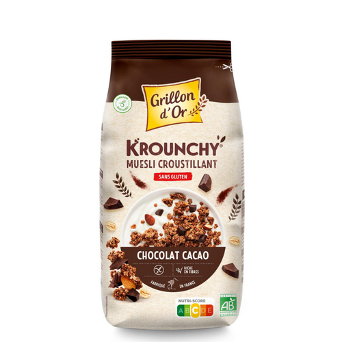 Visuel 1 du produit Krounchy chocolat cacao sans gluten Grillon d’or - 500 g
