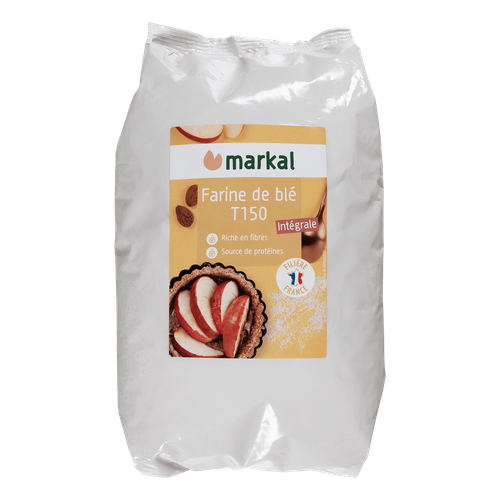 Visuel 1 du produit Farine de blé intégrale T150 bio en sachet de 1 kg
