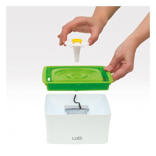 Visuel 4 du produit Fontaine à eau pour chat blanche et verte Flower Mini 2.0 Catit - 1,5 L