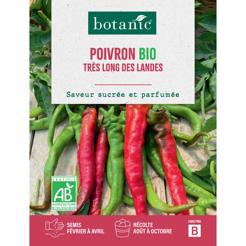 Visuel 1 du produit Graines de Poivron doux très long des Landes botanic® - graines à semer