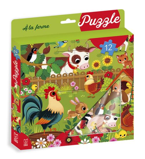 Visuel 1 du produit Puzzle 12 pièces "À la ferme" aux Éditions Lito