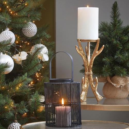 Visuel 4 du produit Sapin de Noël artificiel coloris vert avec toile de jute Forest Frosted - 45 cm