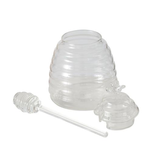 Visuel 2 du produit Pot à miel en verre transparent 500 ml avec cuillère Honey - Ø 10 x H 14,5 cm