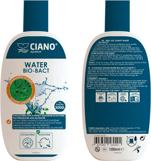 Visuel 1 du produit Traitement eau pour aquarium bio-bact, CIANO - 100ml