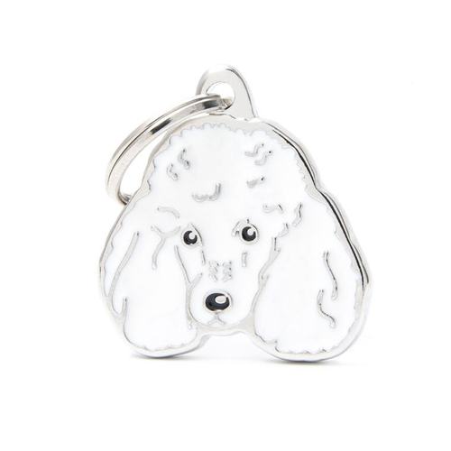 Visuel 1 du produit Médaille friends pour caniche blanc en métal