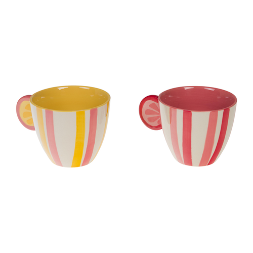 Visuel 2 du produit Mug en grès à rayures colorées Fruit Zestine - 8 x 12 x 9 cm