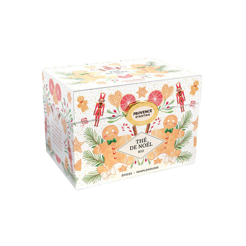 Visuel 1 du produit Thé de Noël épices et pamplemousse bio Provence d'Antan - 36 g dans une boîte en métal