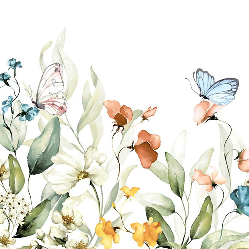 Visuel 1 du produit Lot de 20 serviettes 3 plis Happy Feeling coloris multicolore - 33 x 33 cm