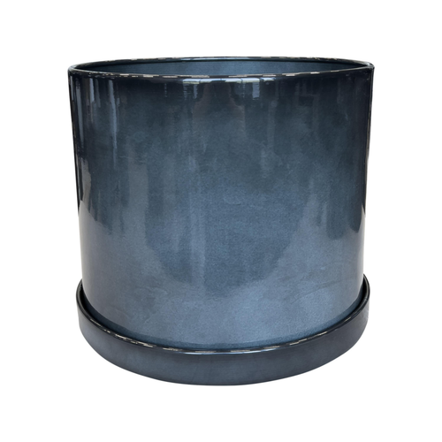 Visuel 1 du produit Soucoupe pour pot cylindrique coloris gris en métal recyclé - 28,5 x 28,5 x 3,5 cm