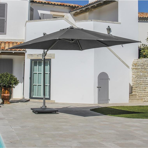 Visuel 2 du produit Parasol déporté rotating carré taupe 400 x 400 cm