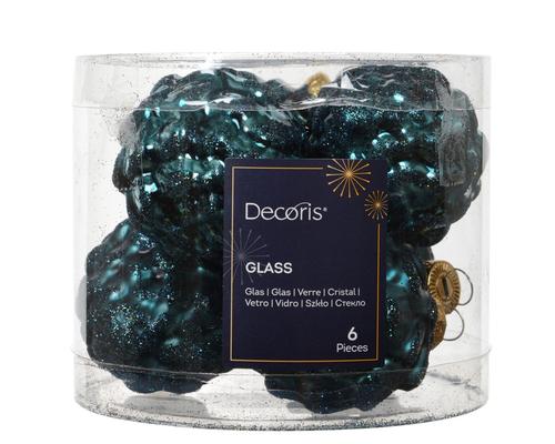 Visuel 1 du produit Boîte de 6 pommes de pin en verre vert émeraude - Ø 5 x H 7 cm