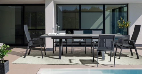 Visuel 7 du produit Fauteuil de jardin en aluminium et textilène anthracite BIZZOTTO Krion