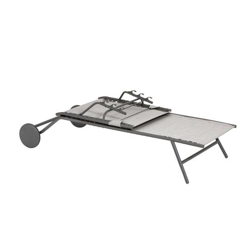 Visuel 2 du produit Bain de soleil Miami II Lafuma coloris gris structure en acier et toile en Batyline® - 77 x 184 x 76 cm