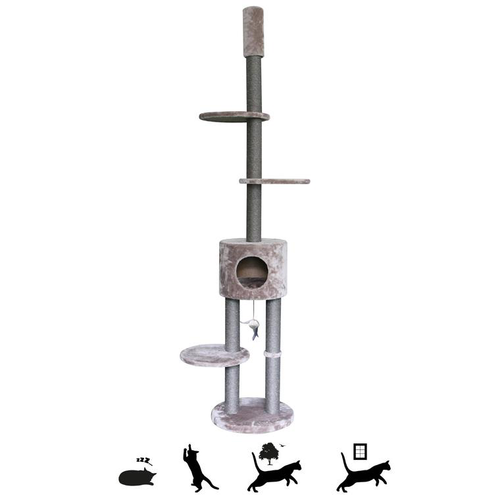 Visuel 1 du produit Arbre à chat coloris marron Petrebels Anna 240 – 40 x 40 x 265 cm