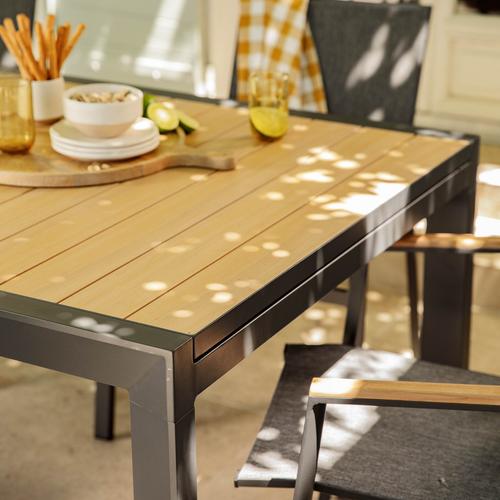 Visuel 12 du produit Table Calla avec allonges naturel coloris bois en aluminium - 160/240 x 100 cm