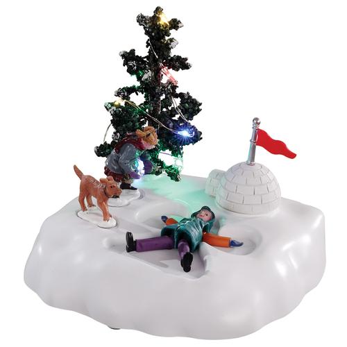 Visuel 2 du produit Scénette pour village de Noël enfants dans la neige ailes d’ange coloris multicolore à piles Lemax