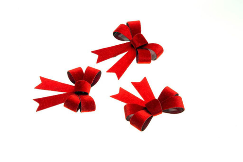 Visuel 1 du produit Ensemble de 3 nœuds en velours rouge - 10 x 12,7 cm