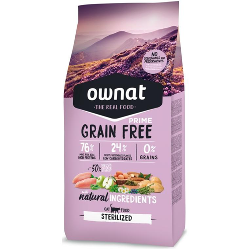 Visuel 1 du produit Croquette pour chat adulte stérilisé Grain Free Prime au poulet et dinde Ownat - 1 kg