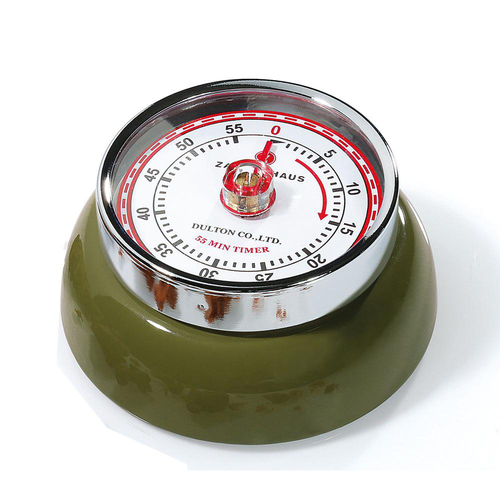Visuel 1 du produit Minuteur en acier coloris vert olive Zassenhaus Speed - Ø 9,2 x H 4 cm