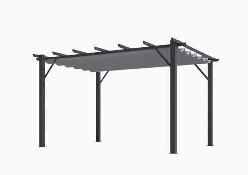Visuel 1 du produit Pergola aluminium gris anthracite HABRITA - 4m x 3m