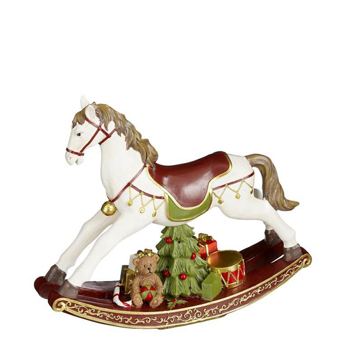 Visuel 1 du produit Cheval à bascule décoratif en résine - 30 x 8,5 x 25 cm