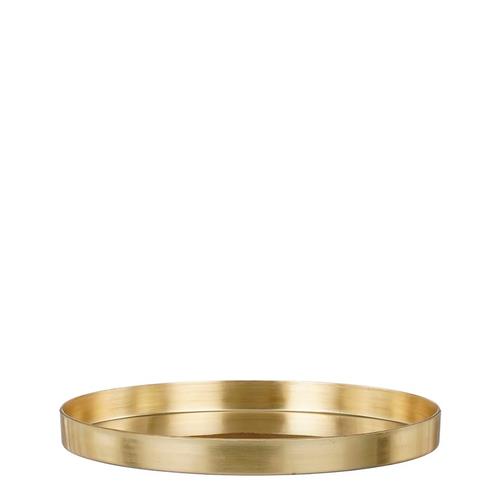 Visuel 1 du produit Plateau rond décoratif en plastique recyclé doré petit modèle - Ø 32 x H 3 cm