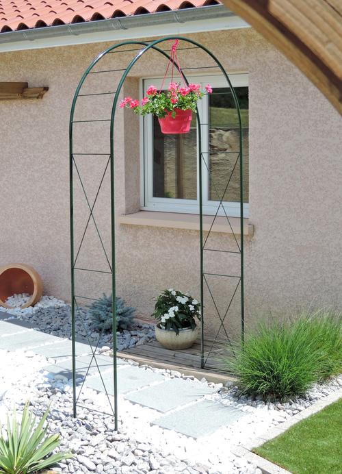 Visuel 2 du produit Arche double losange coloris vert sapin Louis Moulin - 130 x 40 x 250 cm