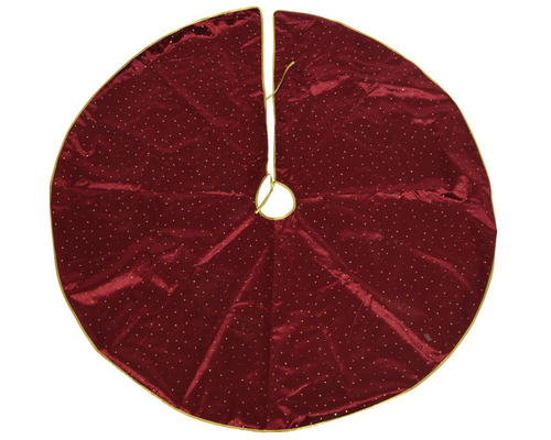 Visuel 1 du produit Jupe de sapin en polyester bordeaux - Ø 120 x H 0,5 cm