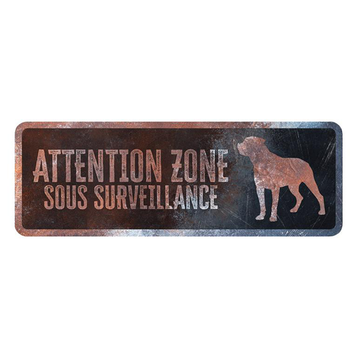 Visuel 1 du produit Panneau d'avertissement rottweiler coloris noir en métal galvanisé D&D Home - 40 x 13 X 0,3 cm