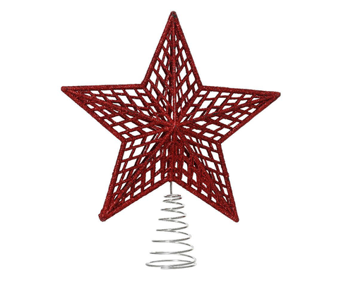 Visuel 1 du produit Cimier forme étoile en plastique rouge - 3 x 19 x 22 cm