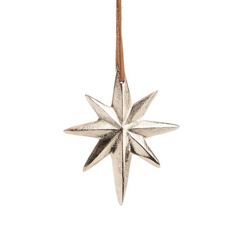 Visuel 1 du produit Suspension étoile en aluminium argenté - 9 x 10 cm