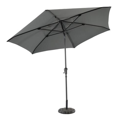 Visuel 1 du produit Parasol droit à manivelle rond anthracite - Ø 3 m
