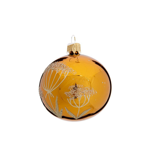Visuel 1 du produit Suspension boule décorative nature coloris orange en verre - Ø 7 cm