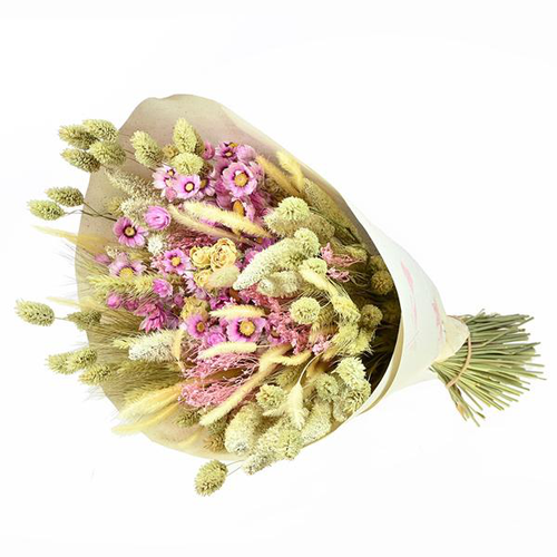 Visuel 1 du produit Bouquet de fleurs séchées Naturalys Prestige rose et blanc - Ø 25/30 x H 50 cm