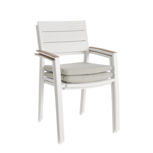 Visuel 2 du produit Fauteuil Calla coloris blanc en aluminium - 58,5 x 55,5 x 90 cm
