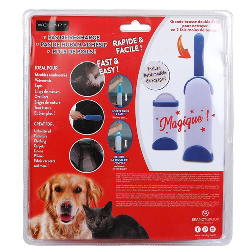 Visuel 3 du produit Brosse anti-poils magique coloris bleu Wouapy