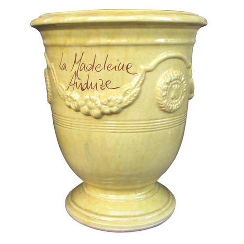Visuel 1 du produit Vase Anduze tradition jaune en terre cuite émaillée H 38 x Ø 43 cm