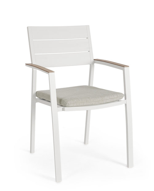 Visuel 1 du produit Fauteuil Calla coloris blanc en aluminium - 58,5 x 55,5 x 90 cm