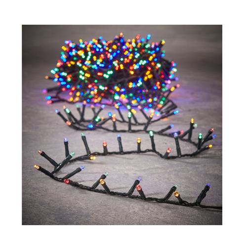 Visuel 1 du produit Guirlande lumineuse de Noël micro LED multicolore flicker snake light câble noir 8 fonctions animées intérieur - 14 m