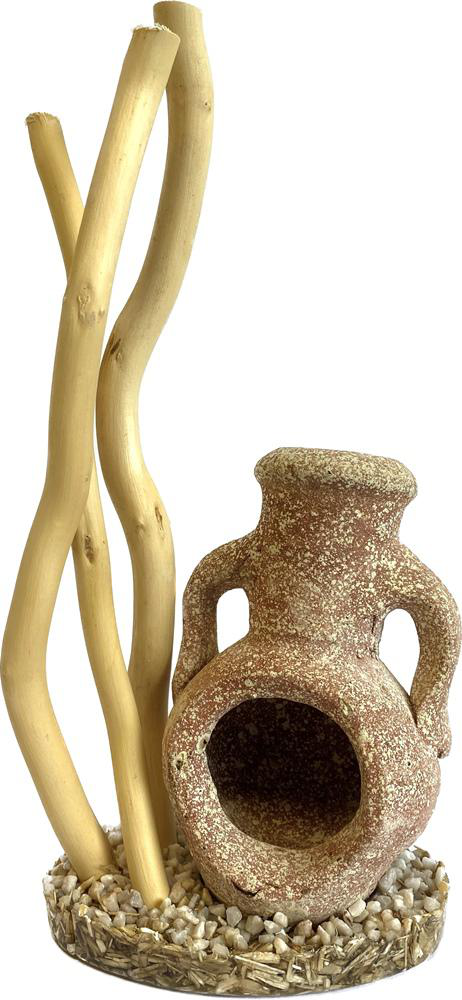 Visuel 1 du produit Décor pour aquarium coloris beige Tyrol branches avec amphore
