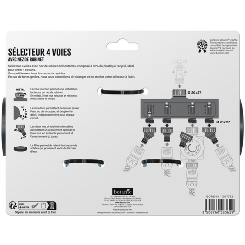 Visuel 2 du produit Sélecteur 4 voies avec nez de robinet botanic® - Ø 20 x 27 mm