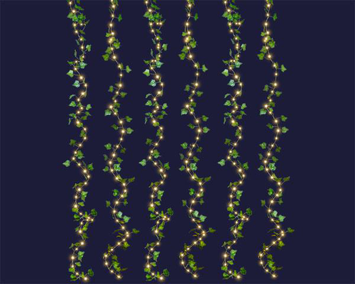 Visuel 1 du produit Rideau solaire décoration lierre Blachère blanc chaud 240 LED - 2 x 2 m