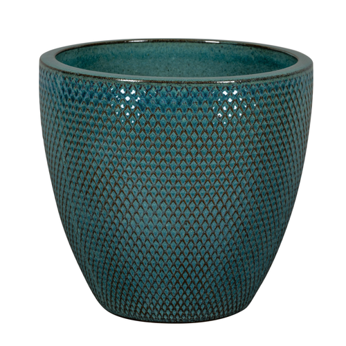 Visuel 1 du produit Pot rond en grès émaillé bleu Passion for Pottery Busan - Ø 23 x H 20,5 cm