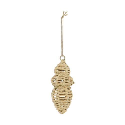 Visuel 1 du produit Décoration à suspendre en corde de papier beige - Ø 7 x 1H 8 cm