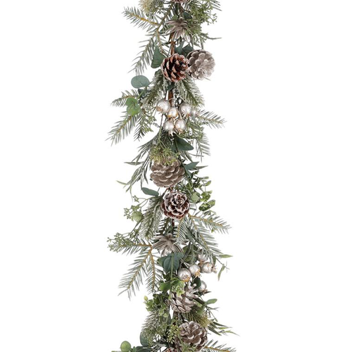 Visuel 1 du produit Couronne décorative Chelsea couleur vert en polyéthylène - 180 x 15 x 10 cm