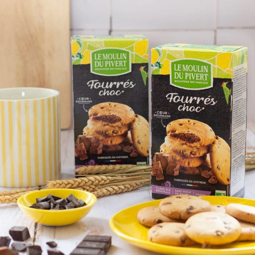 Visuel 2 du produit Lot de biscuits fourrés chocolat bio Le Moulin du Pivert - 350 g (2ème à -50%)